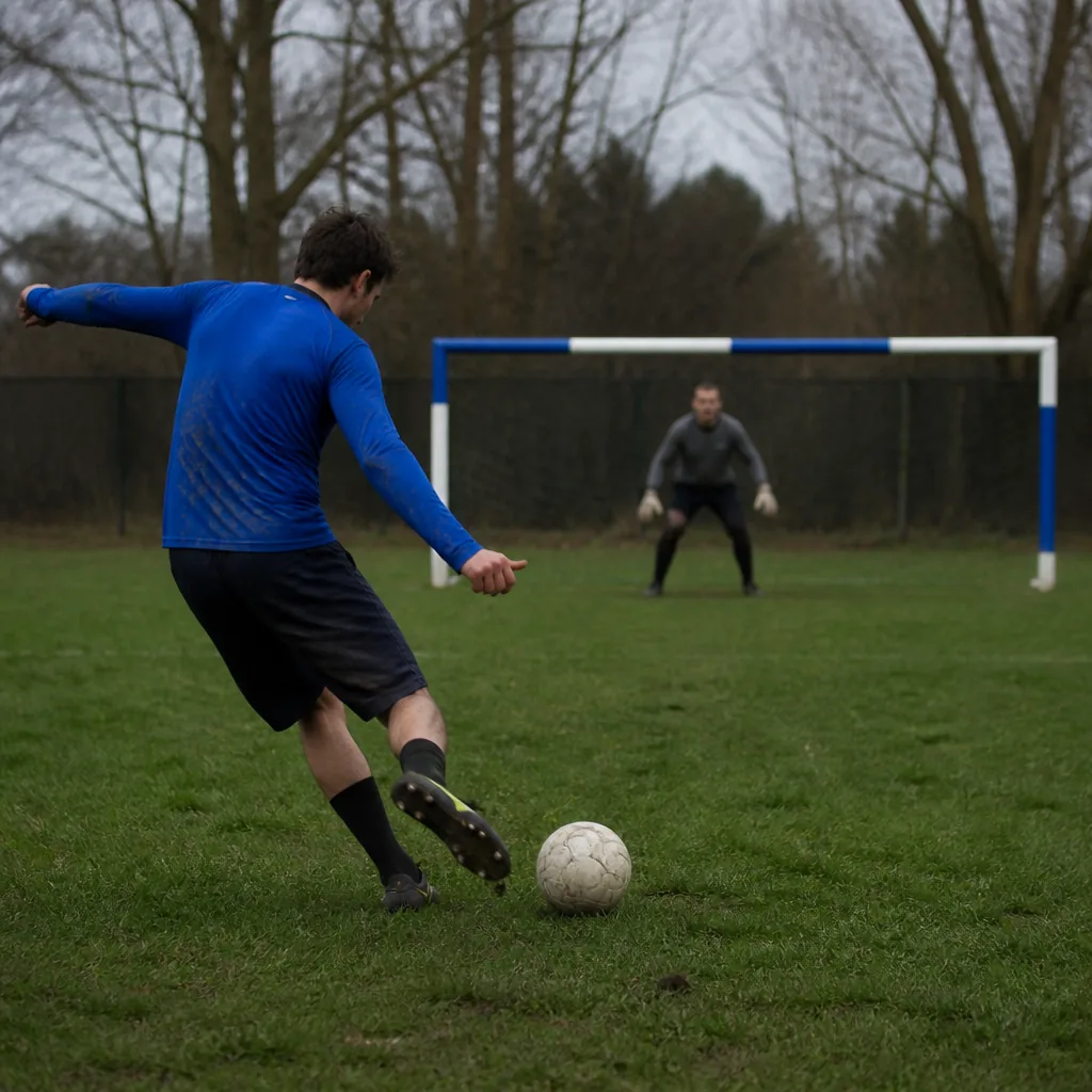 Analyse vidéo image par image d’un but de football à l’écran