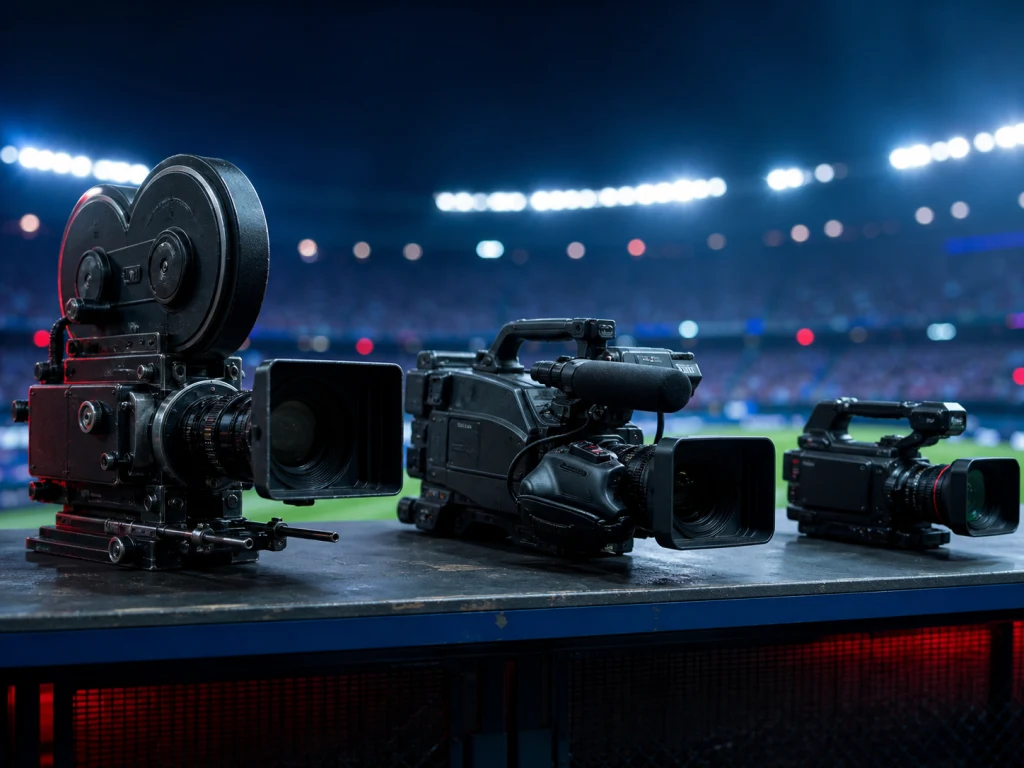 Régie vidéo retraçant l’évolution de la retransmission sportive à la télévision