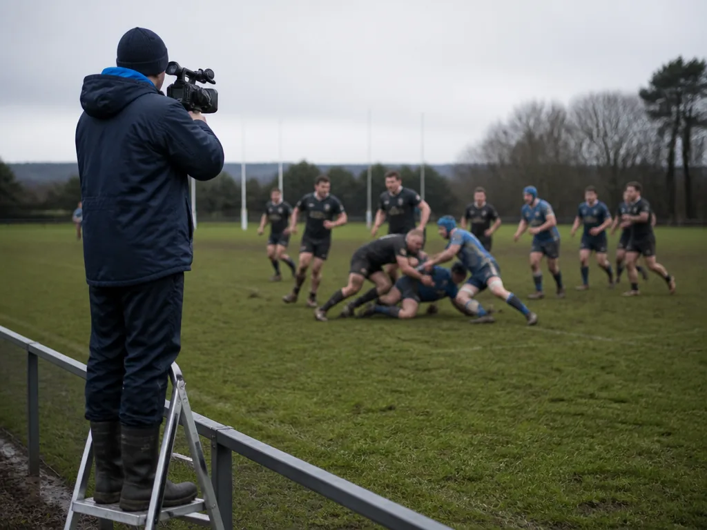 Caméraman filmant un match de rugby depuis les meilleurs angles de caméra
